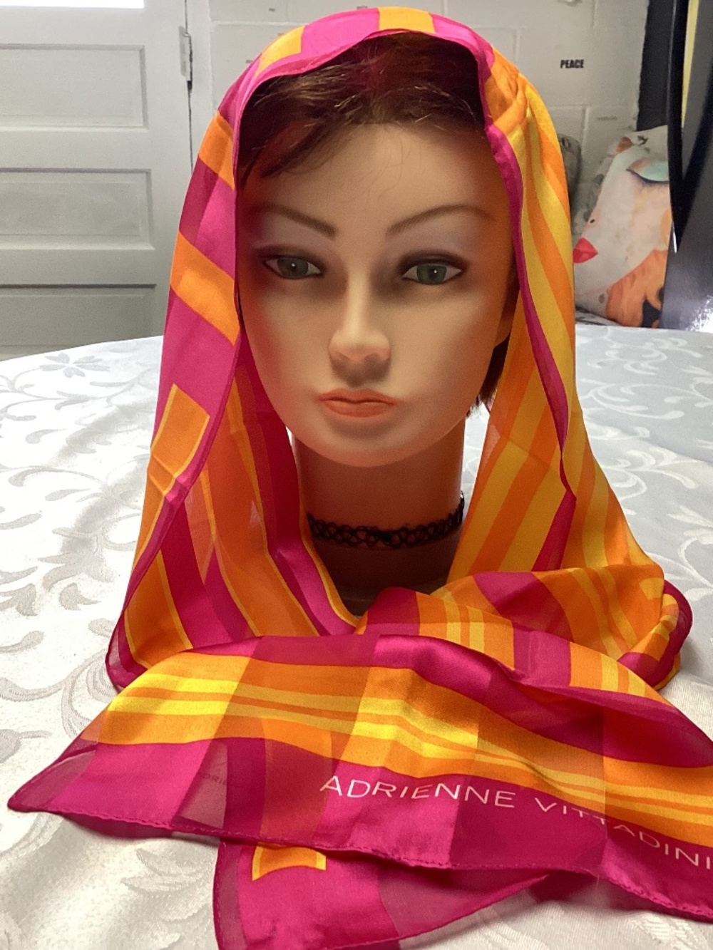 ADRIANNE VITTADINI. Silk GEORGEOUS SCARF. MUST SEE COLORFUL NWT
